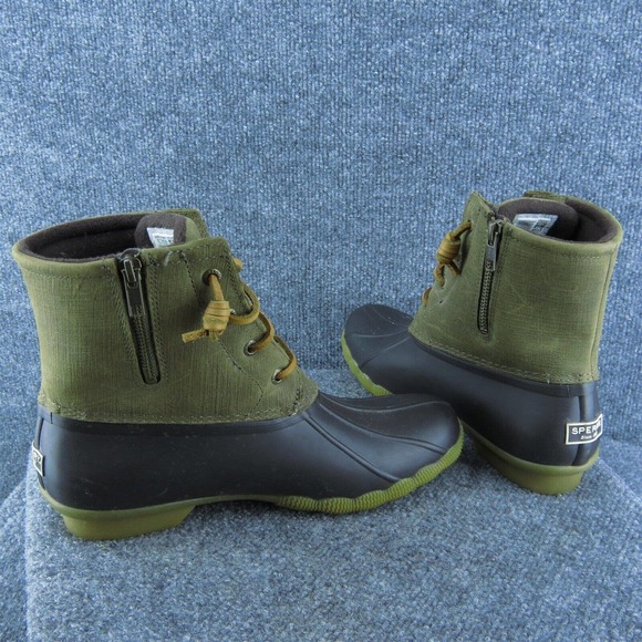 Sperry Brown Duck Boots Women 9 Medium Waterproof Lace Up Rubber Casual - Picture 7 of 10